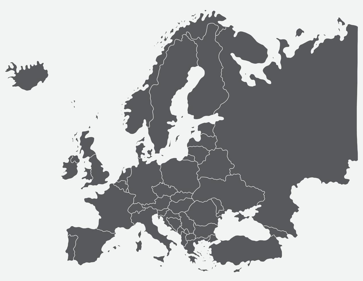 doodle desenho à mão livre do mapa da europa. vetor