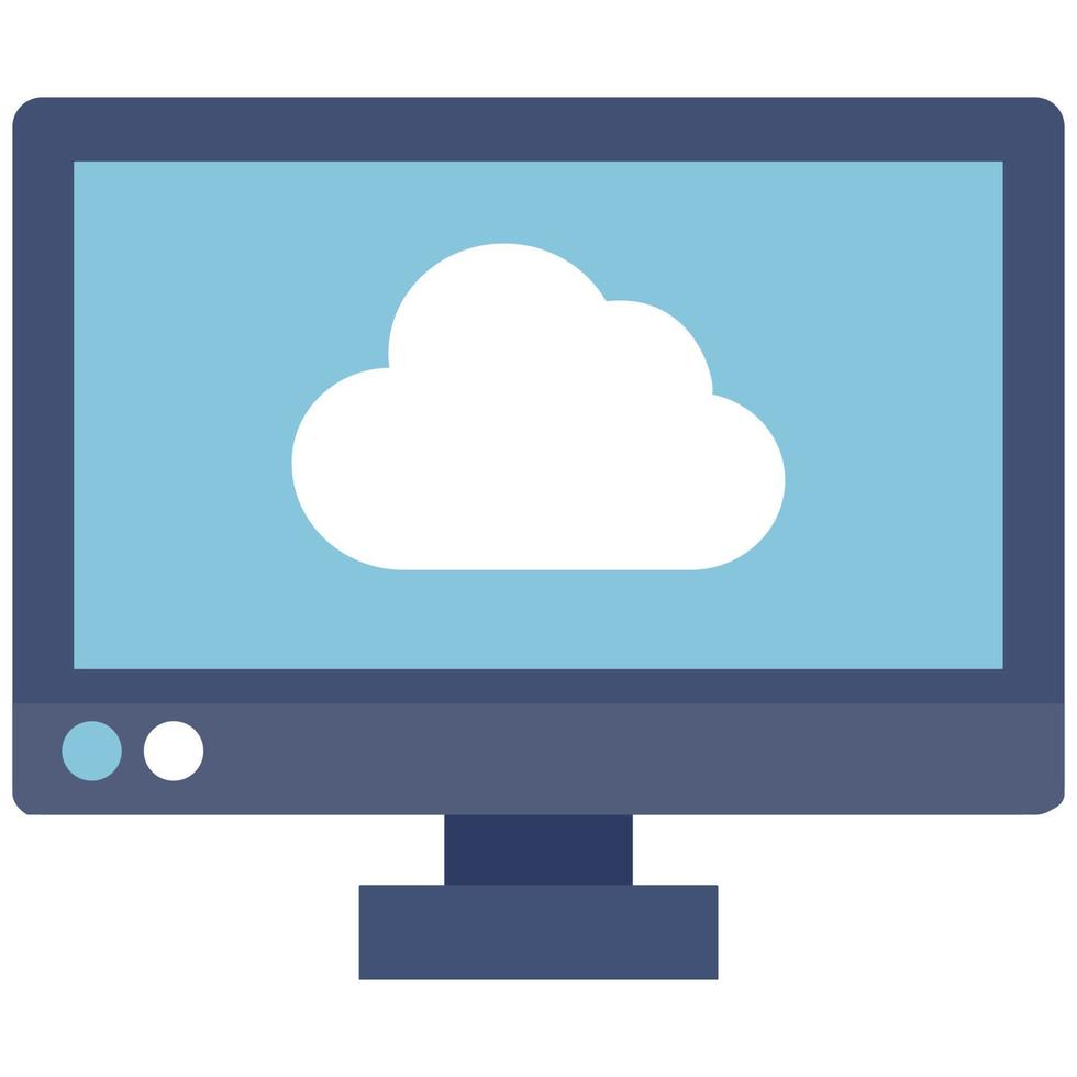 ícone de vetor de monitor de nuvem que pode facilmente modificar ou editar