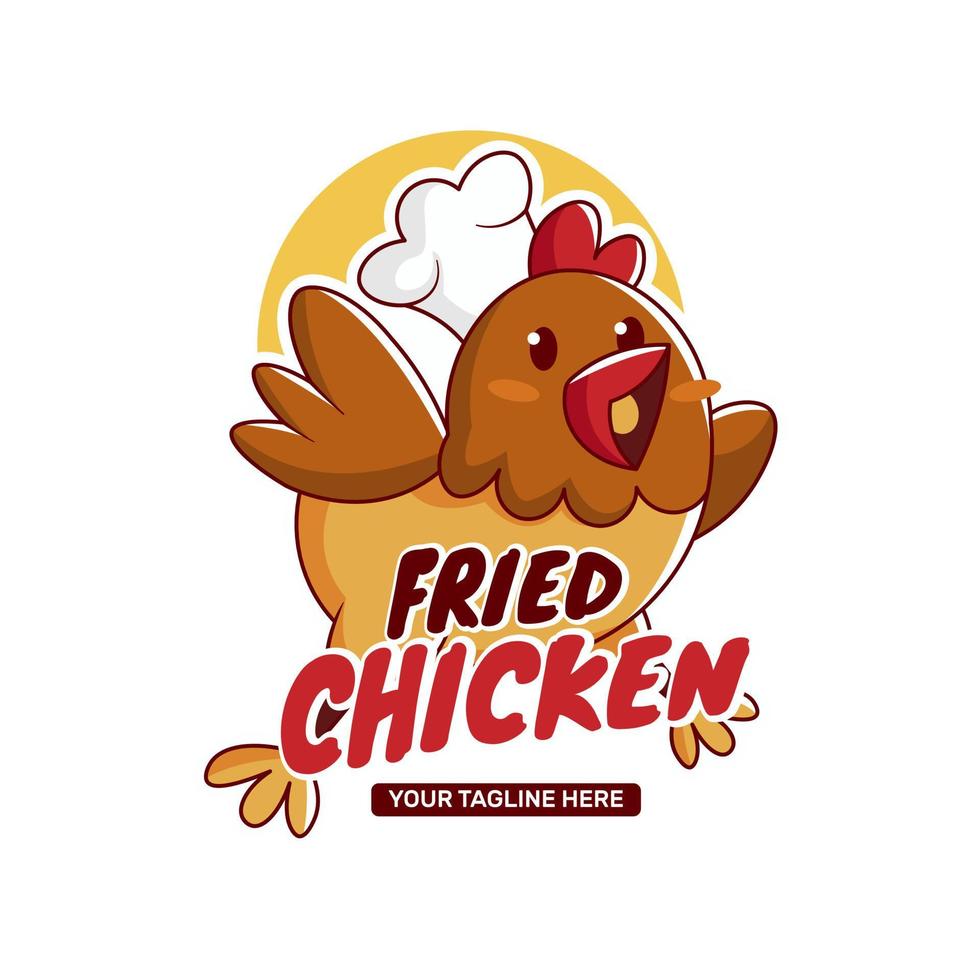 logotipo de frango frito para restaurante vetor