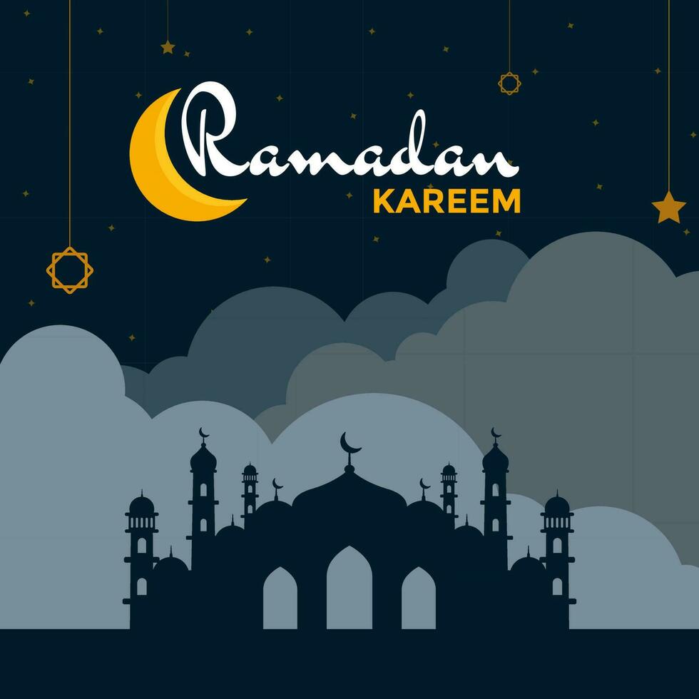 gráfico de ilustração vetorial de ramadan kareem. perfeito para evento do ramadã, cartão do ramadã, etc. vetor