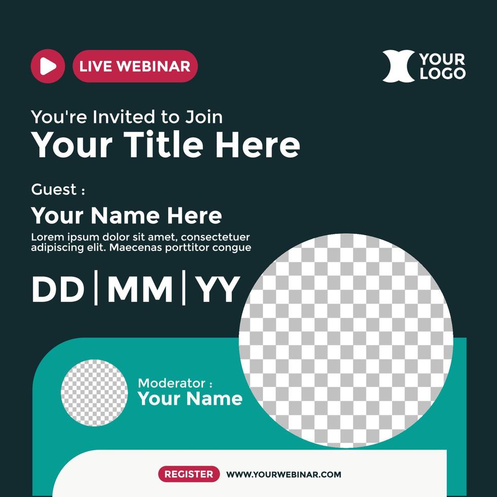 design de pôster de webinar para mídias sociais. cartaz do evento webinar vetor