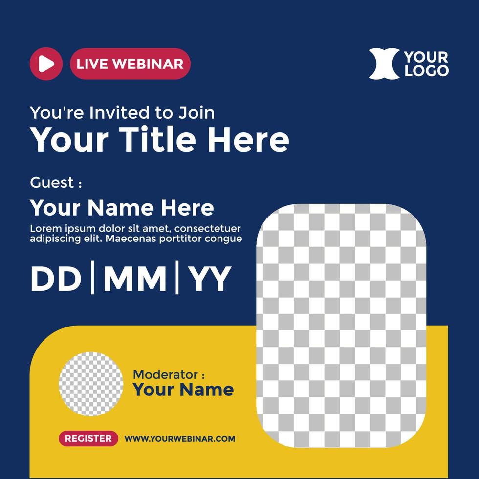 design de pôster de webinar para mídias sociais. cartaz do evento webinar vetor