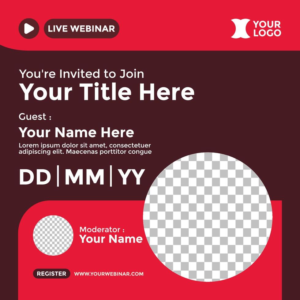 design de pôster de webinar para mídias sociais. cartaz do evento webinar vetor