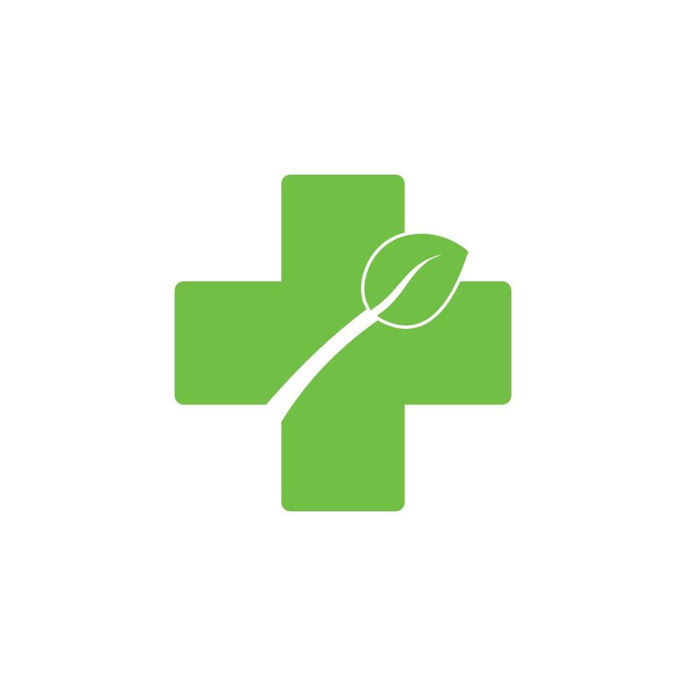 logotipo médico verde, logotipo de alimentos orgânicos vetor