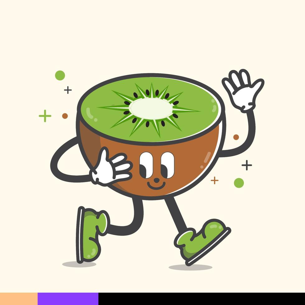 tendência de ilustração de kiwi fofo vetor