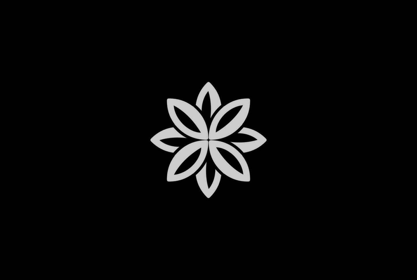 Vetor de design de logotipo de folha de flor geométrica luxuosa elegante