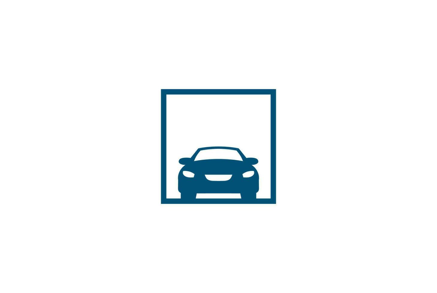 carro minimalista simples para oficina de garagem ou design de logotipo de seguro de carro vetor