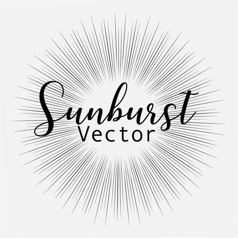 O estilo do Sunburst isolado no fundo branco, estourando irradia a ilustração do vetor. vetor
