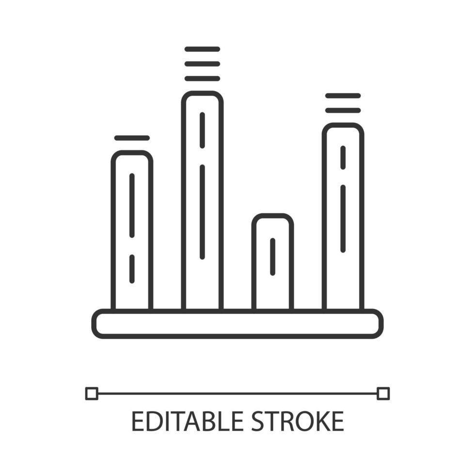 ícone linear do gráfico de barras. diagrama. gráfico de linha. dados estatísticos. representação simbólica da informação. ilustração de linha fina. símbolo de contorno. desenho de contorno isolado de vetor. traço editável vetor