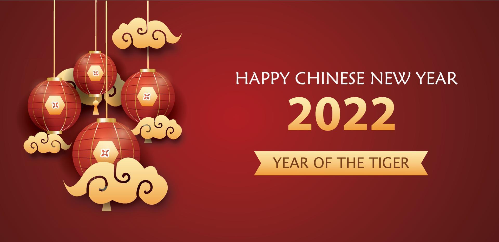 bandeira do ano novo chinês 2022 vetor