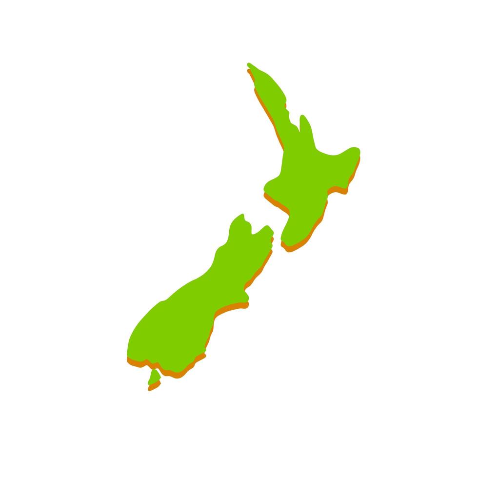Nova Zelândia. ilha verde na polinésia. vetor