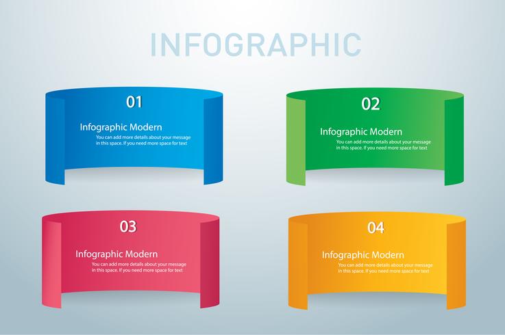 modelo de design de vetor de banners gráficos de informação em papel