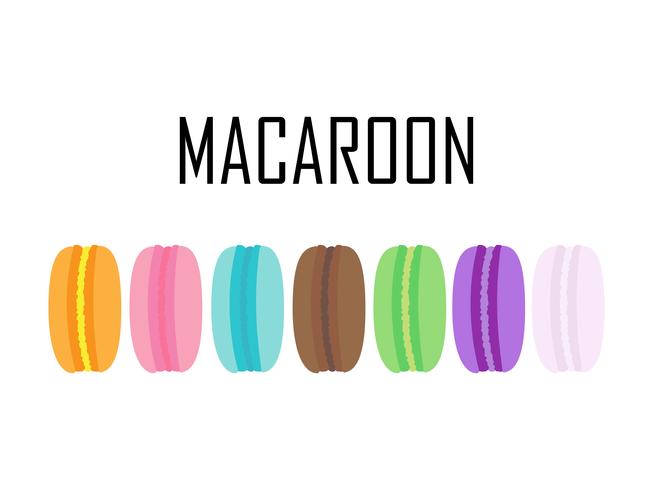 Conjunto de Macaroons coloridos isolado no fundo branco vetor