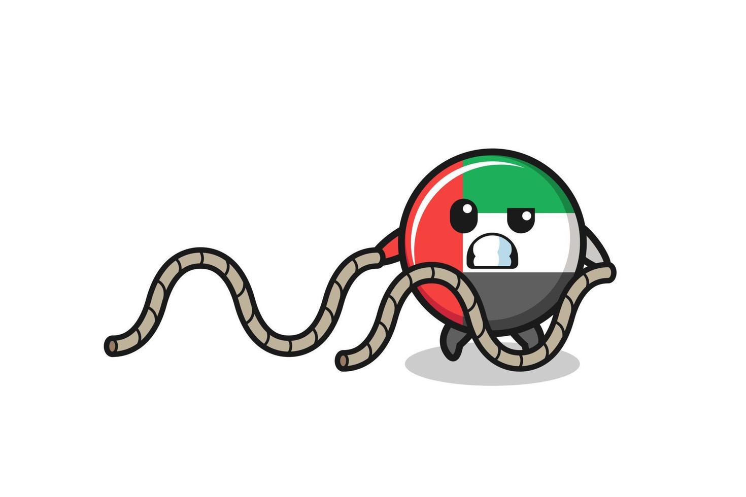 ilustração da bandeira dos Emirados Árabes Unidos fazendo treino de corda de batalha vetor