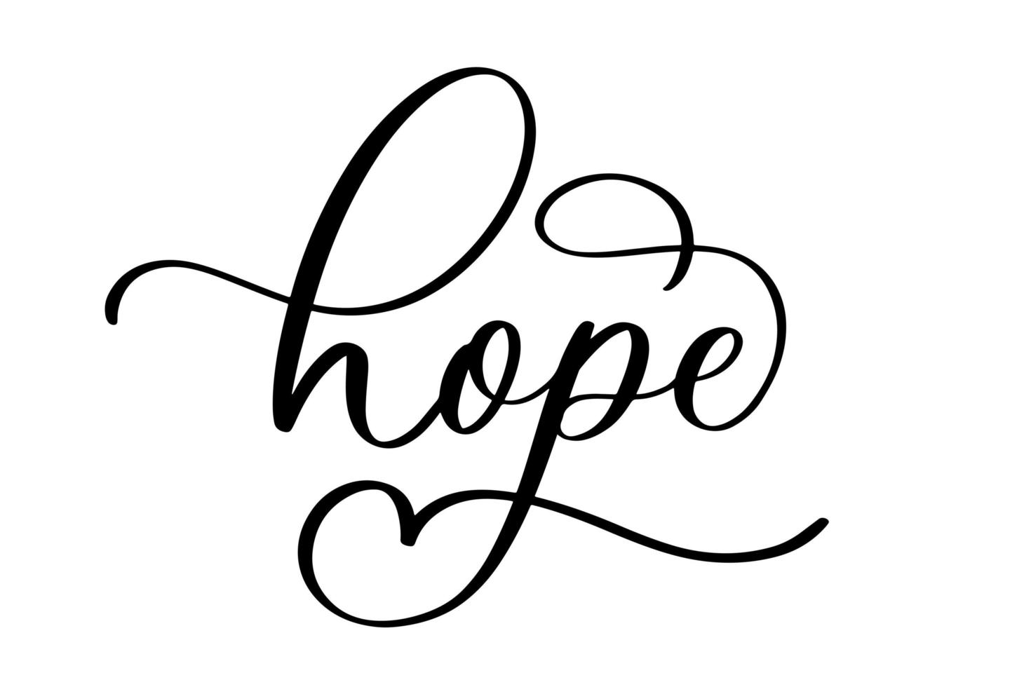 esperança - inscrição caligráfica com linhas suaves. vetor
