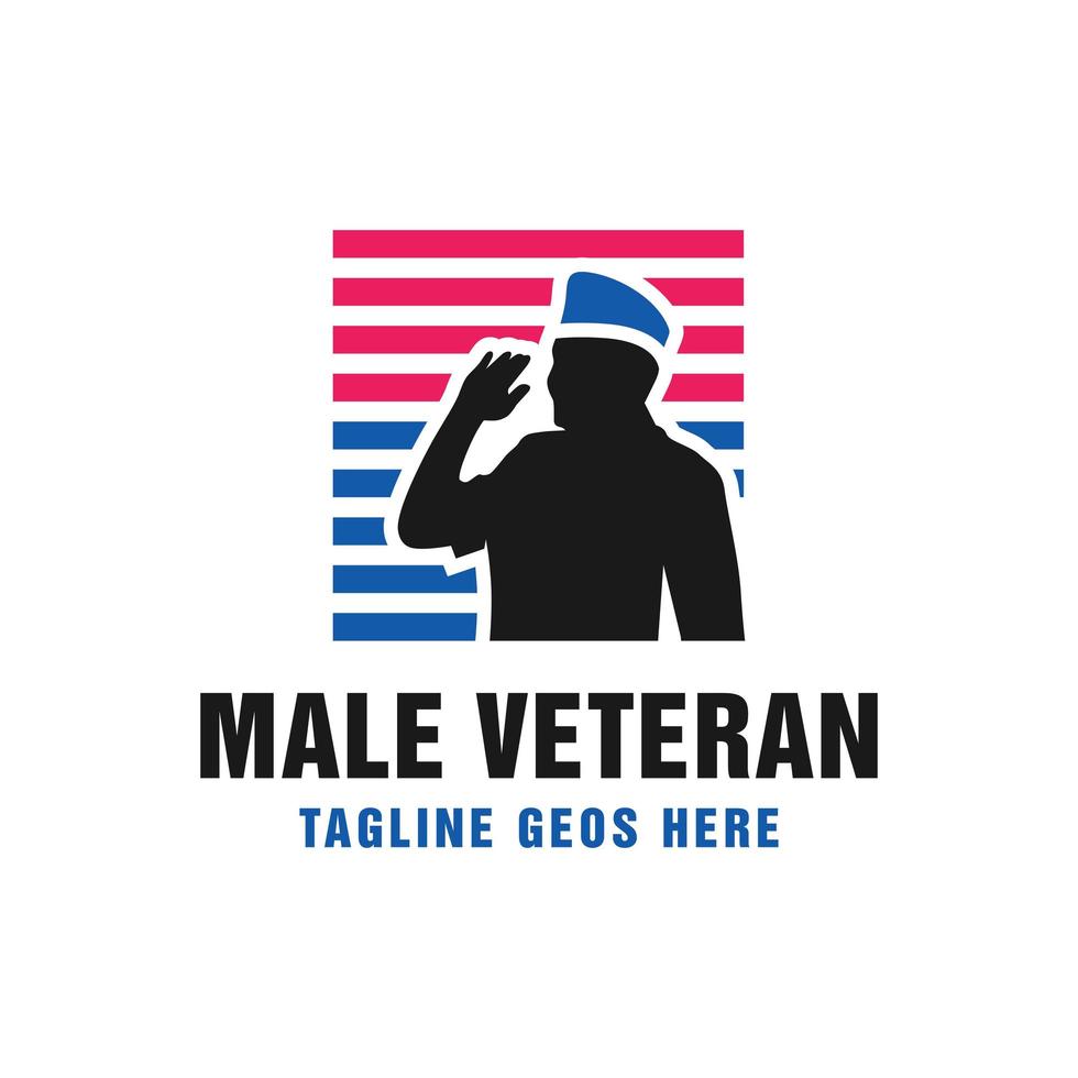 logotipo de ilustração vetorial masculino veterano do exército vetor