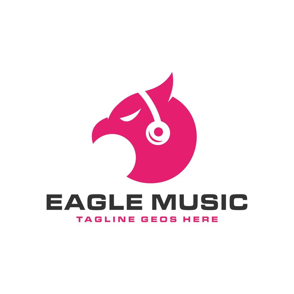 design de logotipo de ilustração de inspiração de música de águia vetor