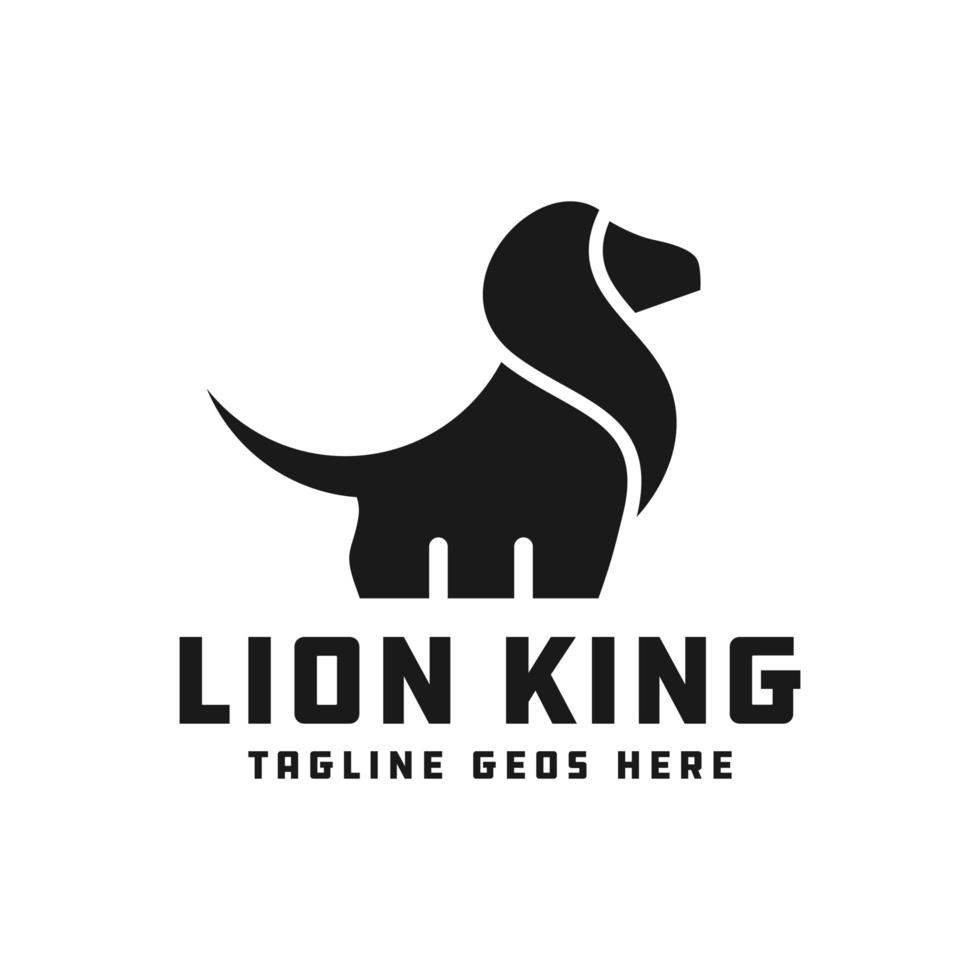 design de logotipo de ilustração de inspiração rei leão vetor