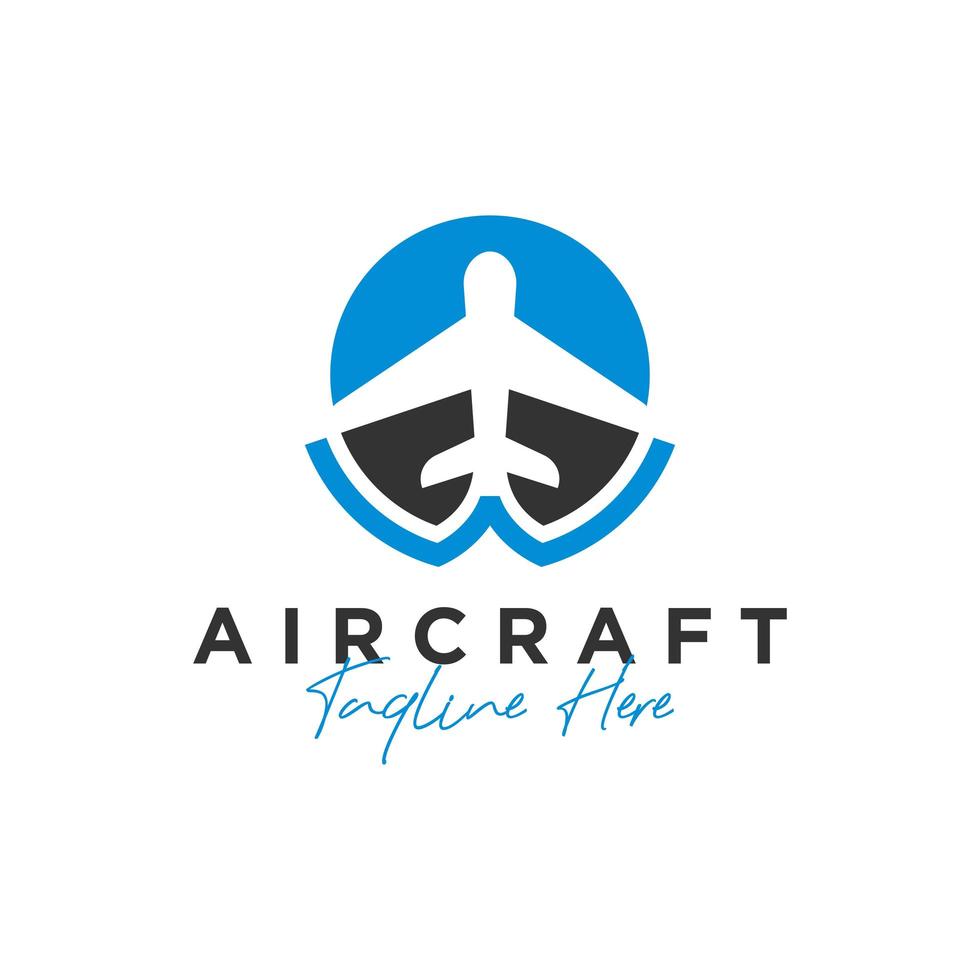 logotipo de ilustração de inspiração de transporte de avião vetor