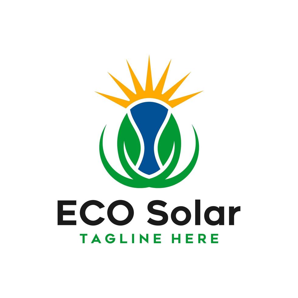 design de logotipo de ilustração da indústria de painéis solares vetor