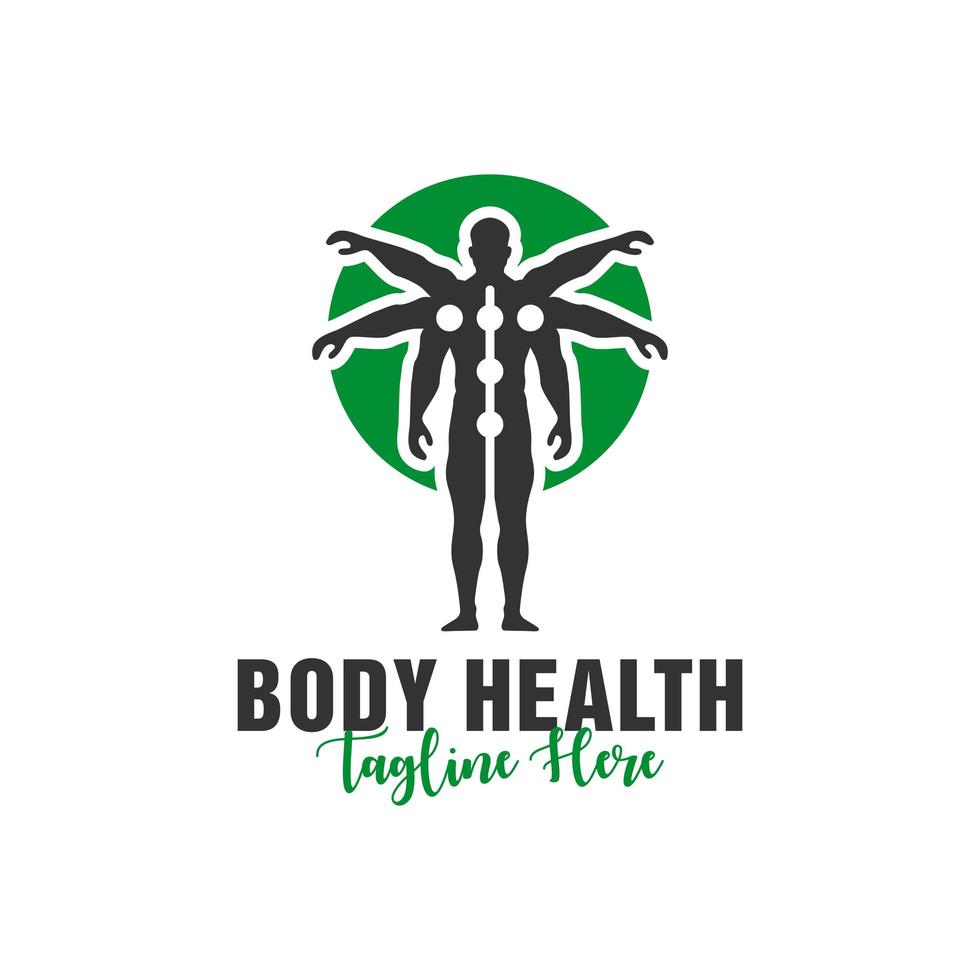 logotipo de ilustração de inspiração de saúde do corpo humano vetor