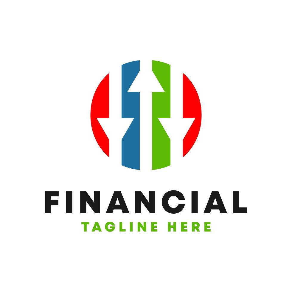 logotipo de ilustração de inspiração de seta de negócios financeiros vetor