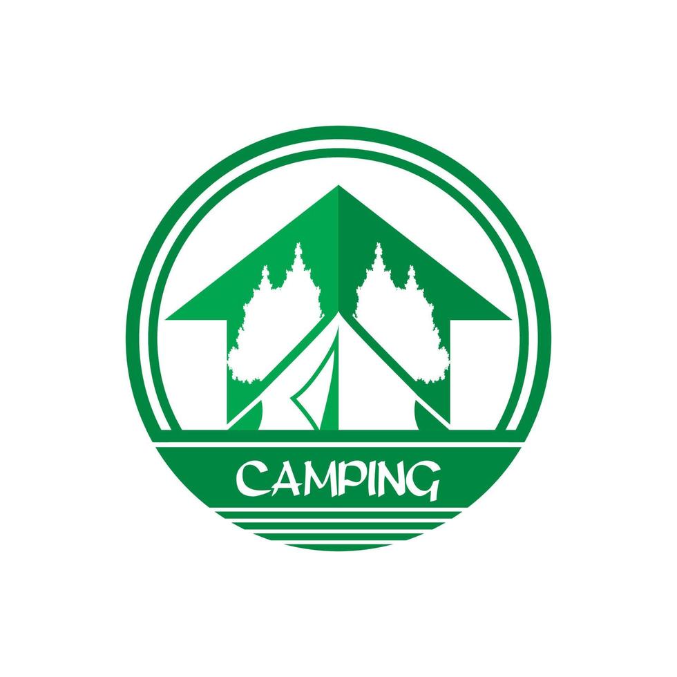 logotipo de acampamento, vetor de logotipo de aventura