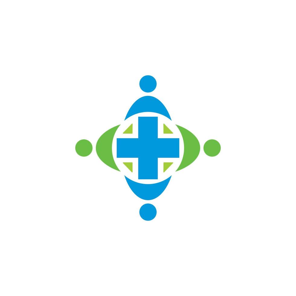 logotipo do grupo médico, logotipo de cuidados saudáveis vetor