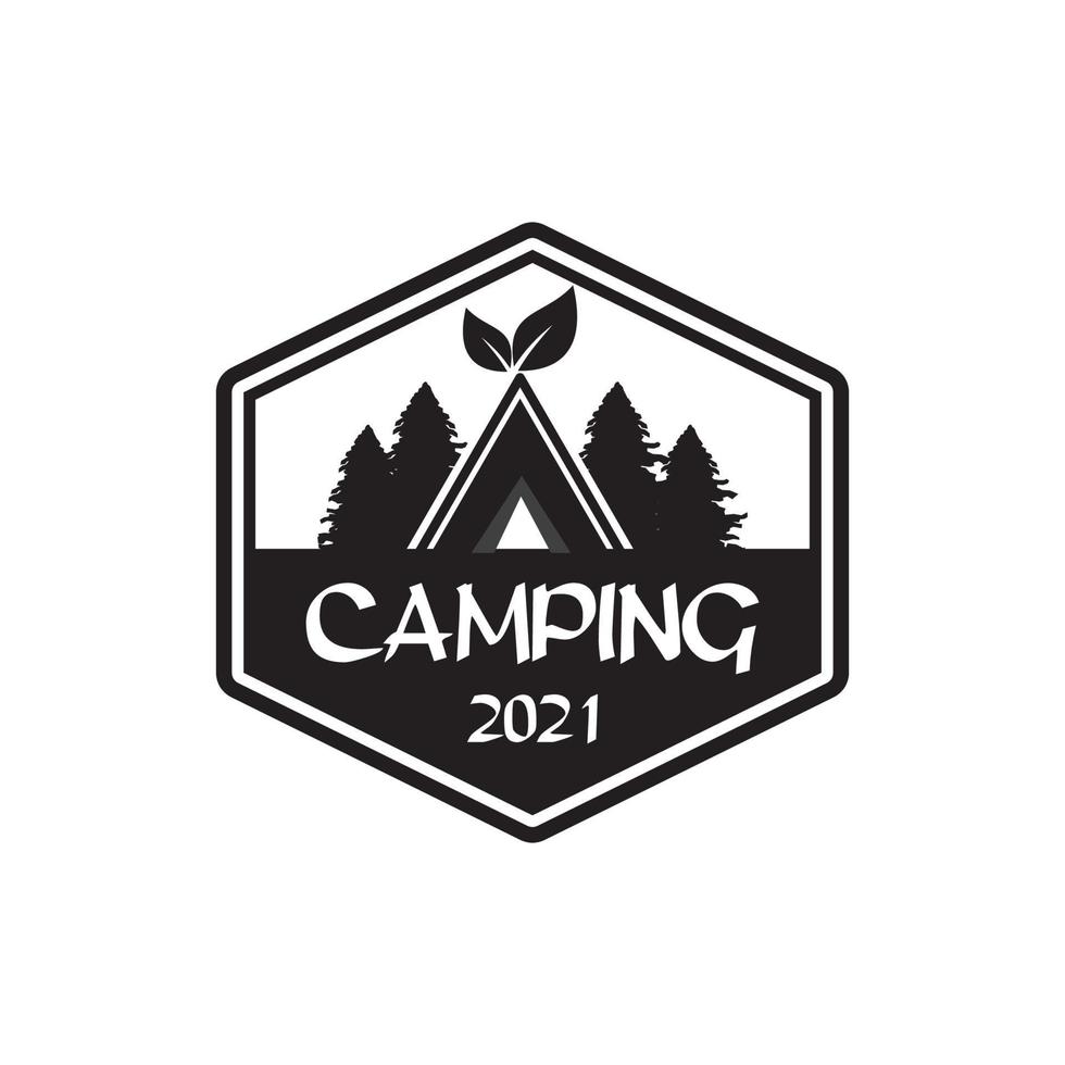 logotipo de acampamento, logotipo de aventura vetor