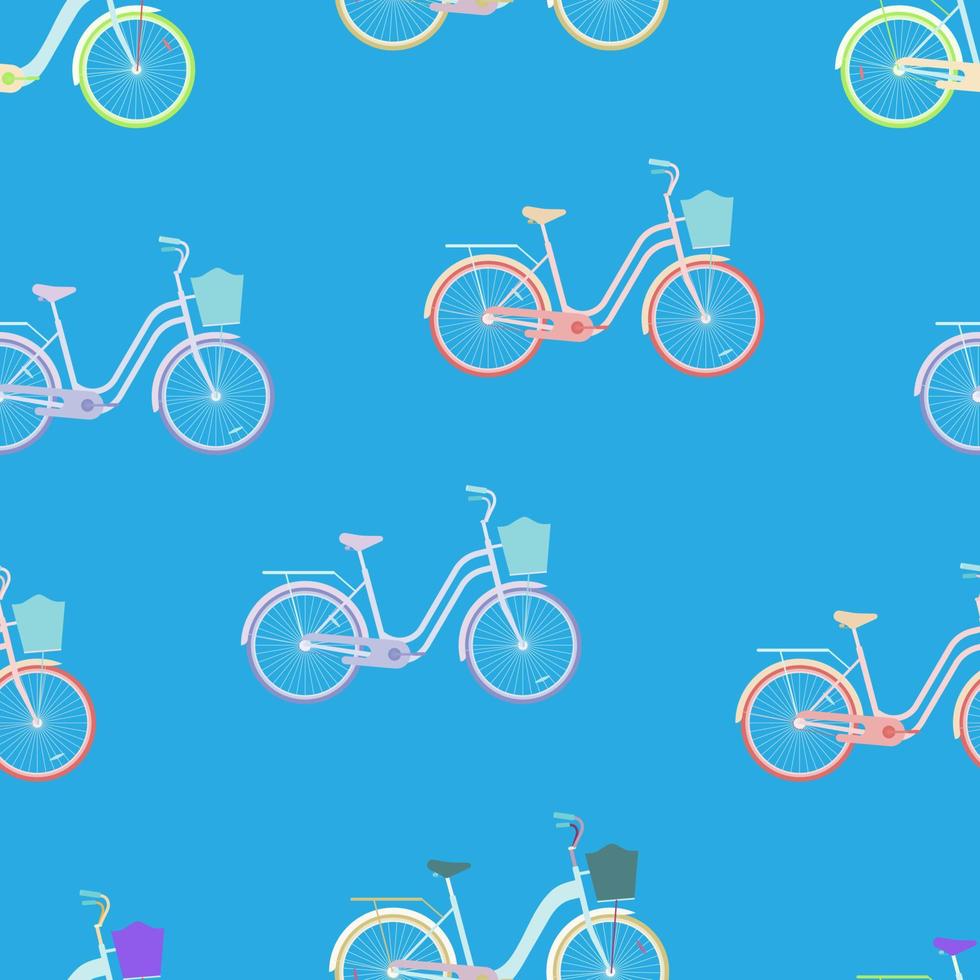 sem costura padrão conjunto de cor pastel de elemento de bicicleta. ilustração vetorial eps10 vetor