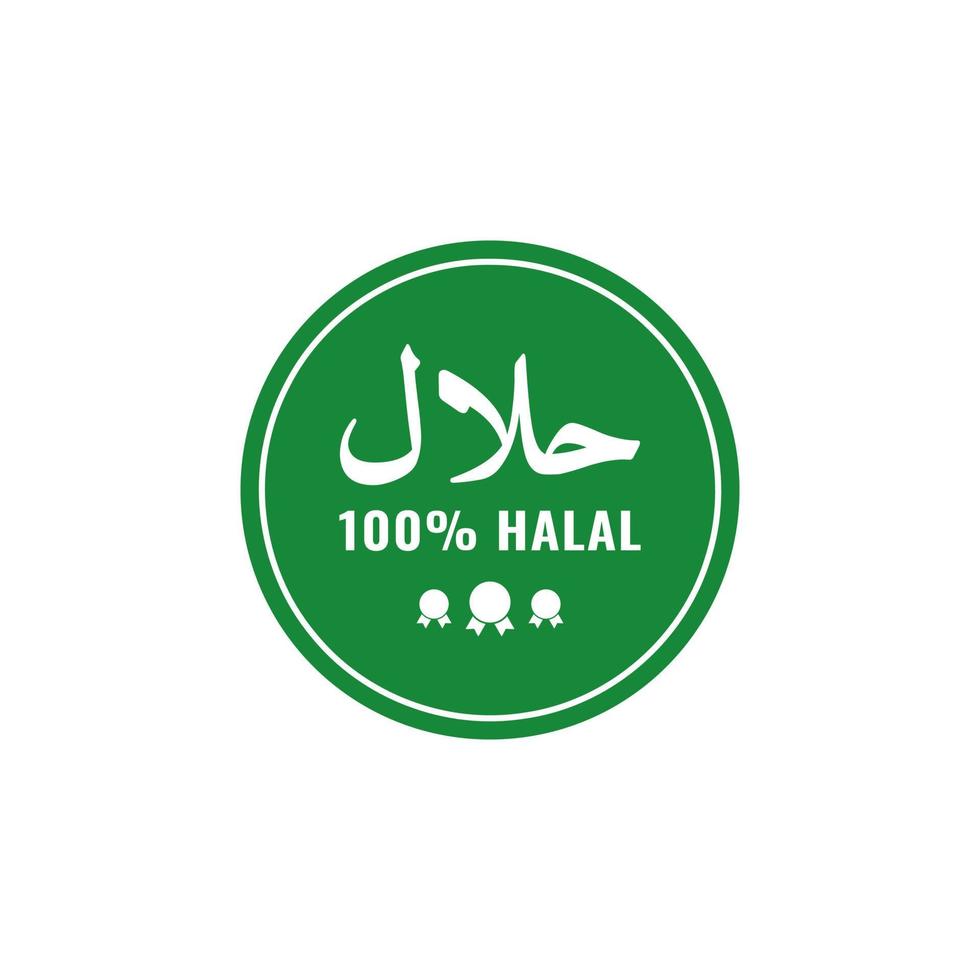 vetor de carimbo de logotipo de ícone de comida halal, sinal de etiqueta de certificado halal para etiqueta de produto de comida e bebida