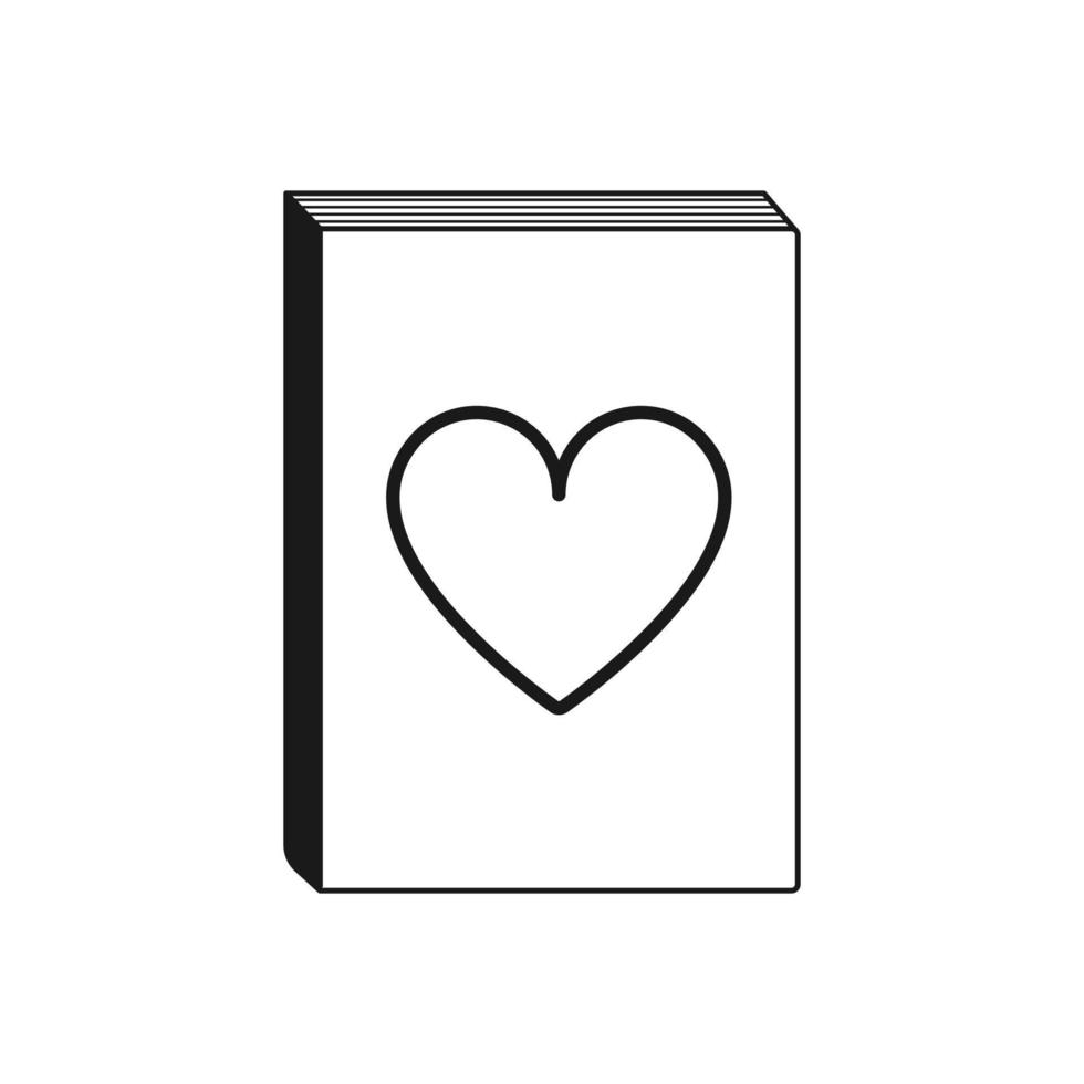 livro design de modelo de logotipo de conceito de amor. vetor