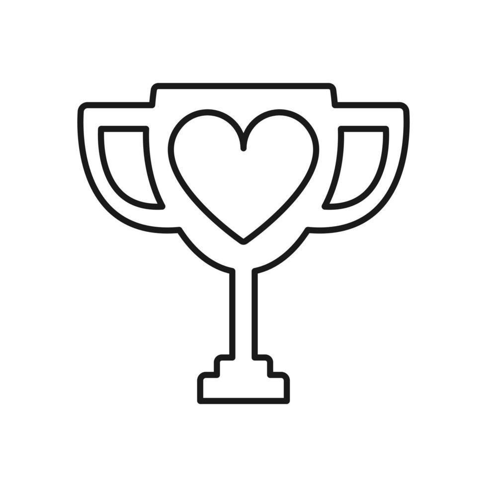 design de ícone de logotipo de troféu de amor vetor