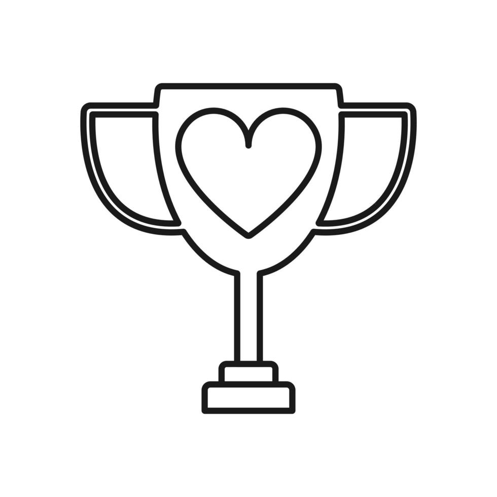 design de ícone de logotipo de troféu de amor vetor