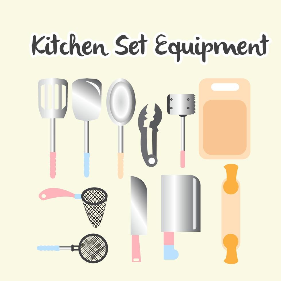 vetor livre de equipamentos de ferramentas de conjunto de cozinha