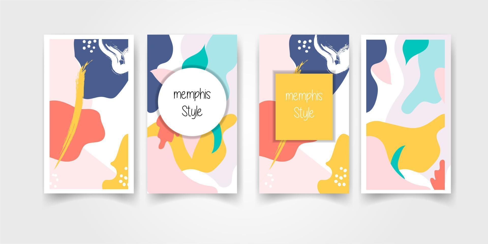 conjunto vetorial de fundos abstratos com espaço de cópia para texto - banners vibrantes brilhantes, cartazes, modelos de design de capa, papéis de parede de histórias de mídia social com forma abstrata colorida vetor