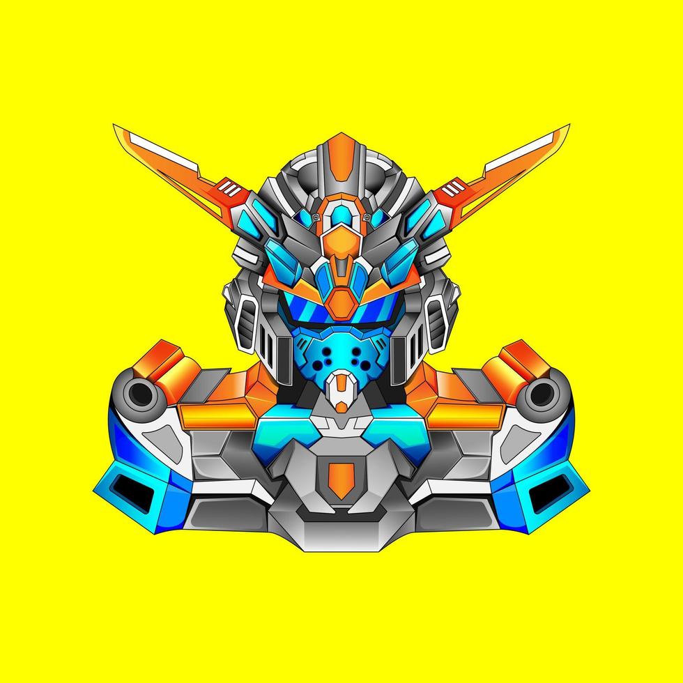 gundam robótico mascote logotipo vetor logotipo