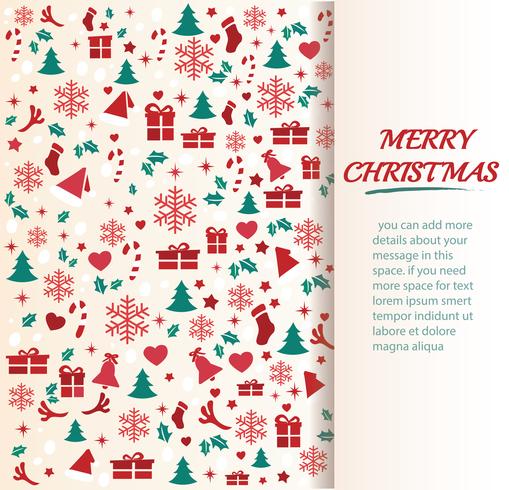 Cartão de Natal com ilustração em vetor fundo espaço padrão