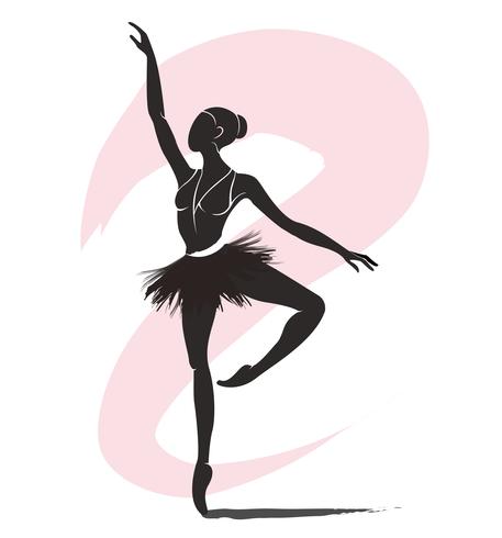 bailarina de mulher, ícone de logotipo de balé para ilustração de vetor de estúdio de dança de balé escola