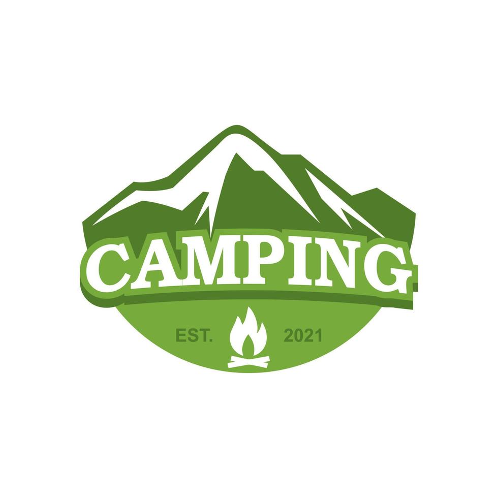 vetor de acampamento, vetor de logotipo de aventura