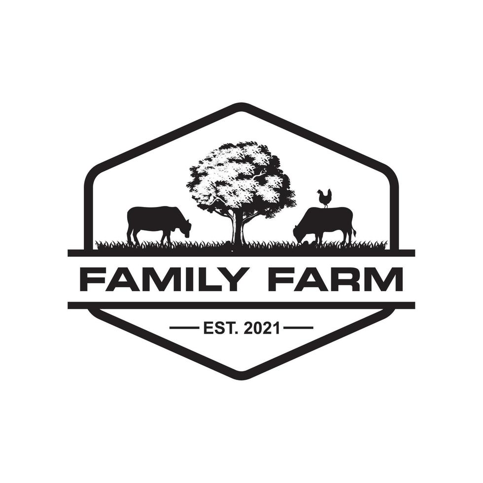 vetor de fazenda familiar, logotipo da agricultura