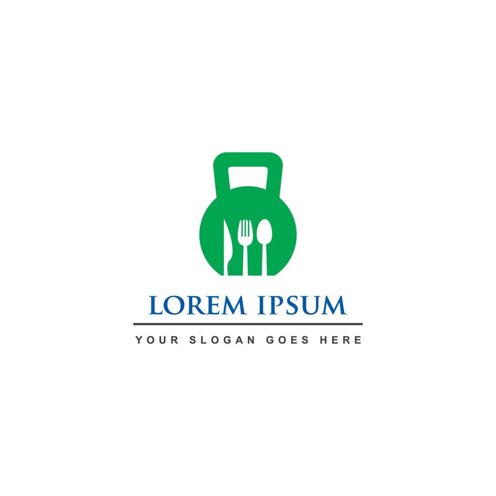 logotipo de comida de fitness, logotipo de fitness saudável vetor