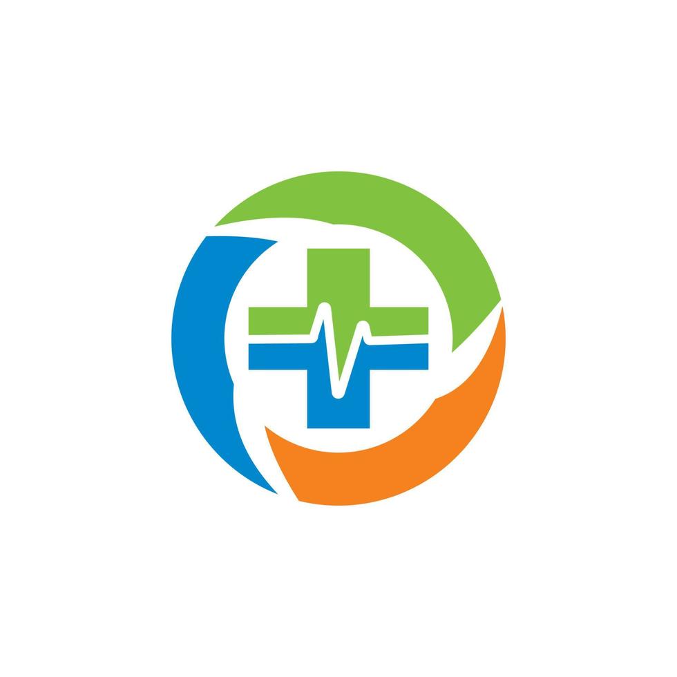 logotipo de cuidados saudáveis, logotipo médico vetor