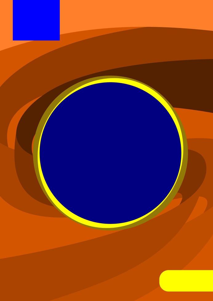 fundo de vetor de cor laranja abstrato editável para capa de produto com círculos azuis e dourados