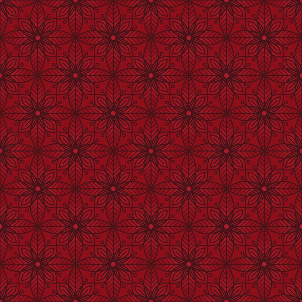 fundo vermelho com ornamento linear vintage de vetor