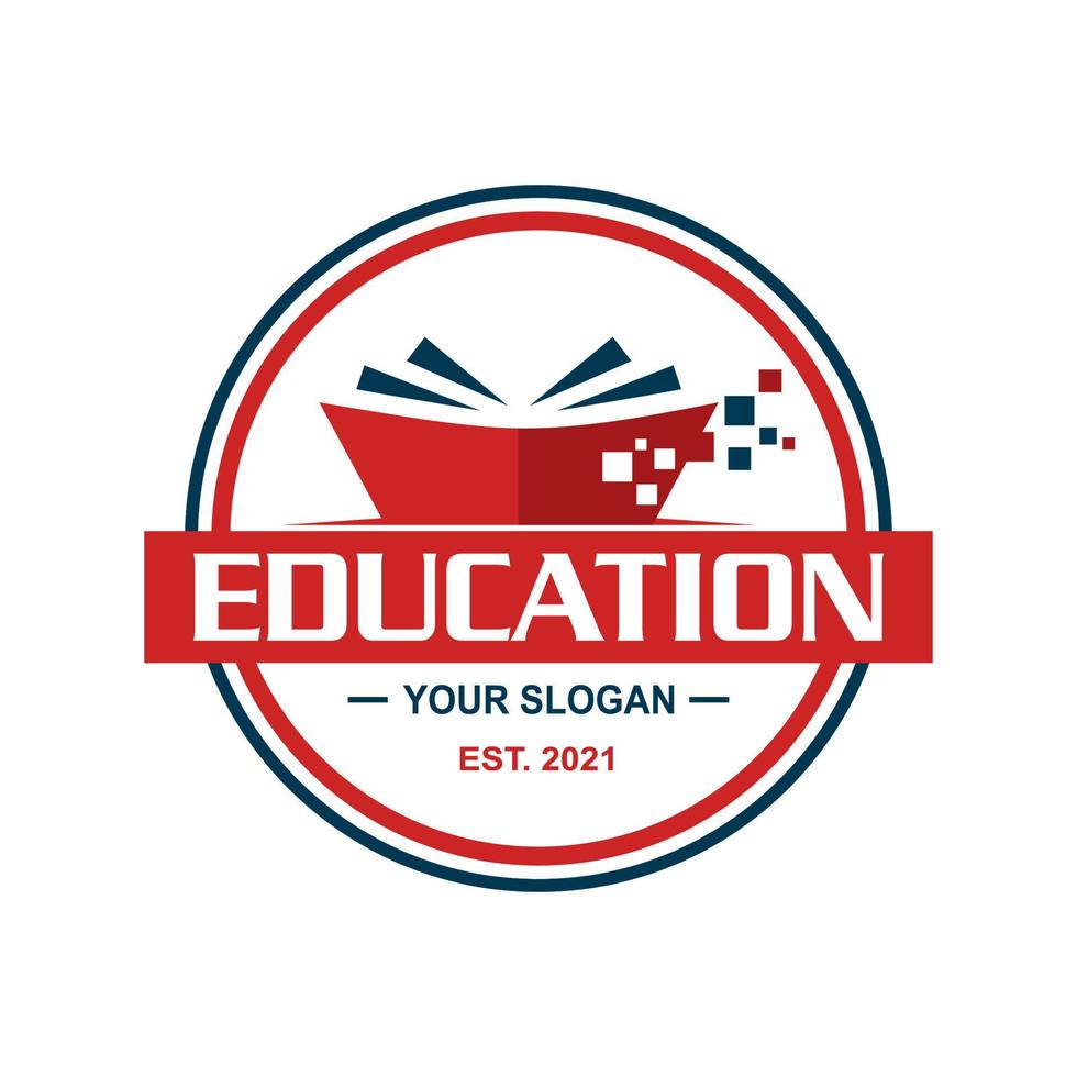 vetor de livro digital, logotipo de educação