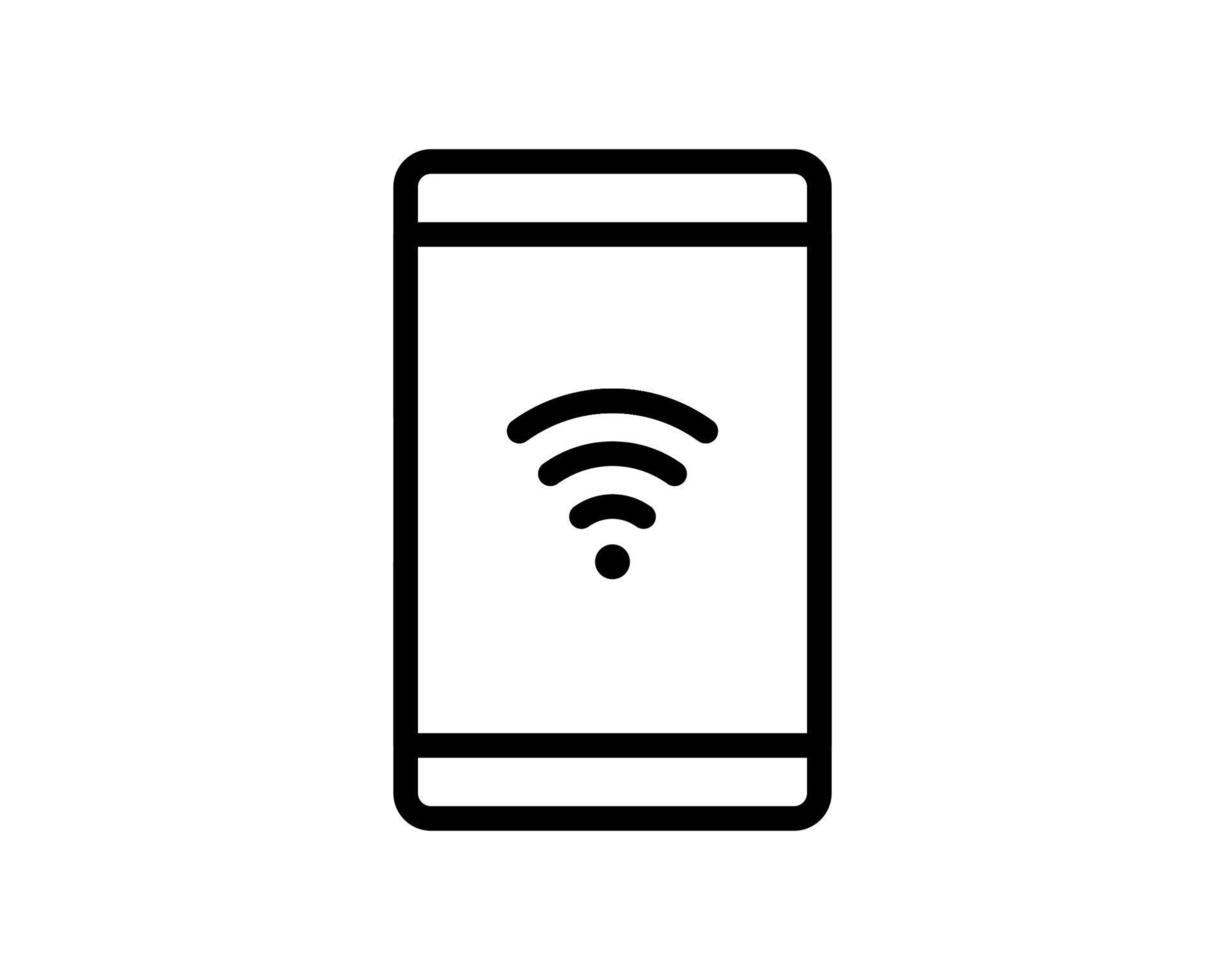ícone de linha de telefone wifi, ilustração vetorial em fundo branco. use para ui e ux, site ou aplicativo móvel. vetor