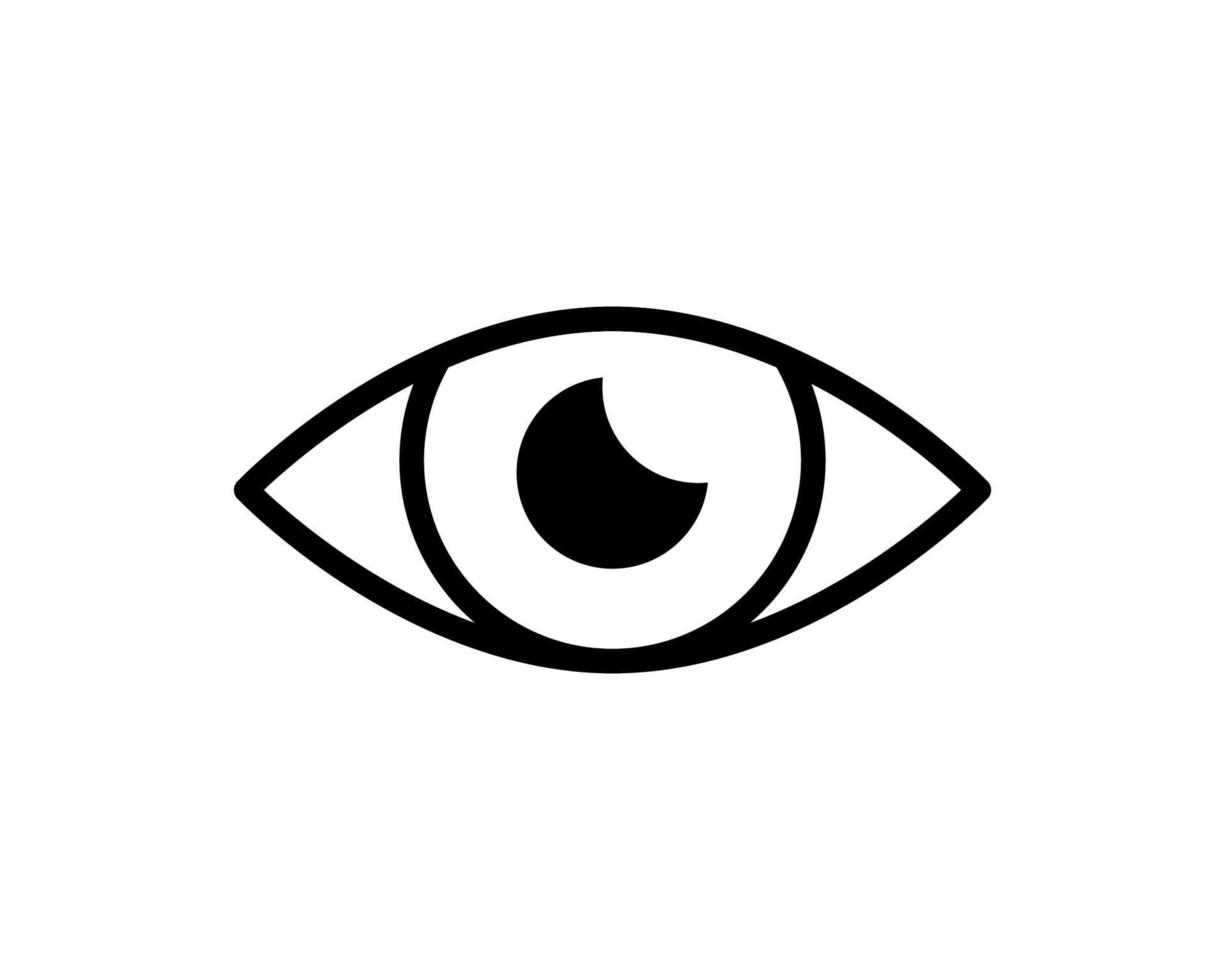 linha fina de ícone de olho para web e mobile, design plano minimalista moderno. ícone de vetor em fundo branco claro