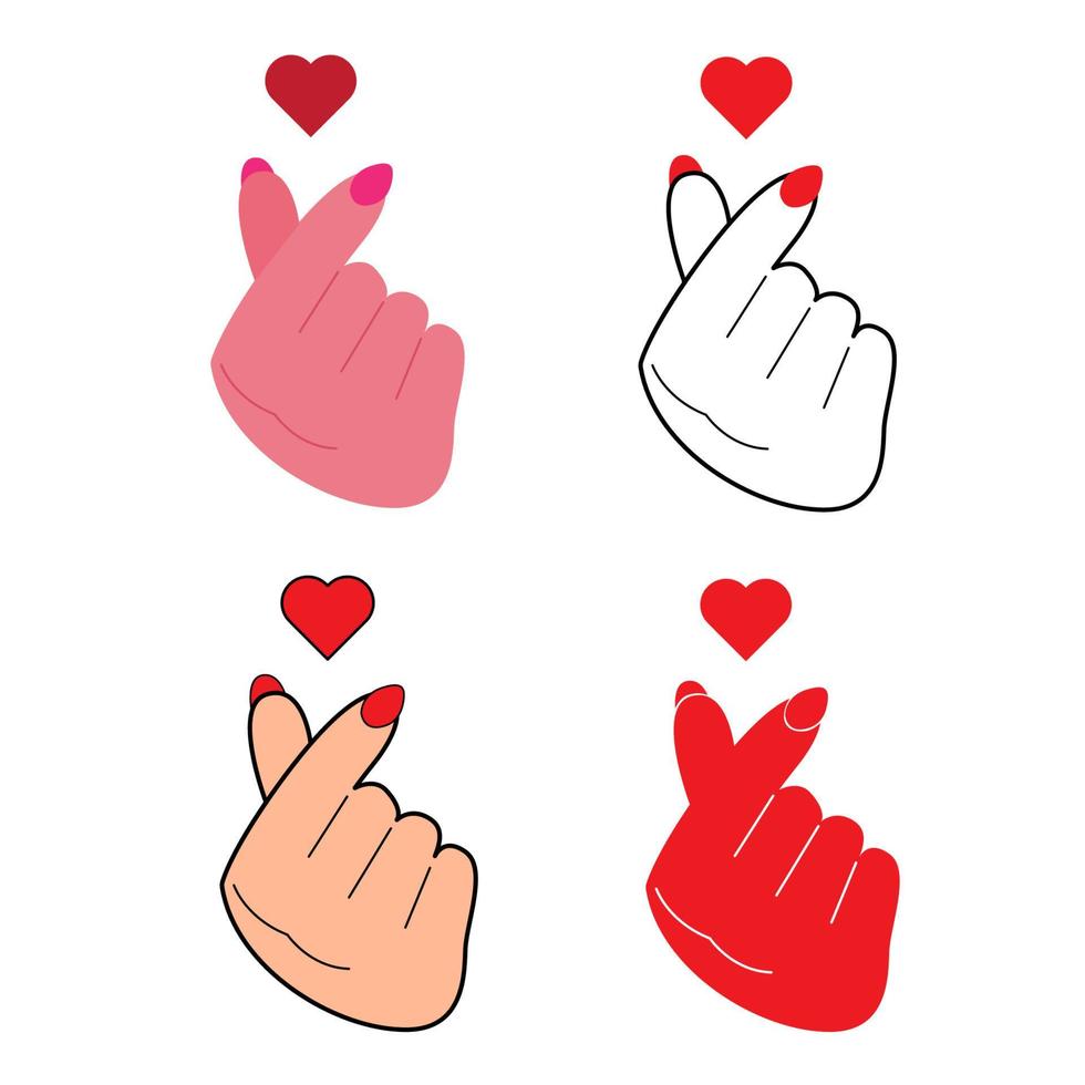 mão fazendo ícone de símbolo de mini coração vetor