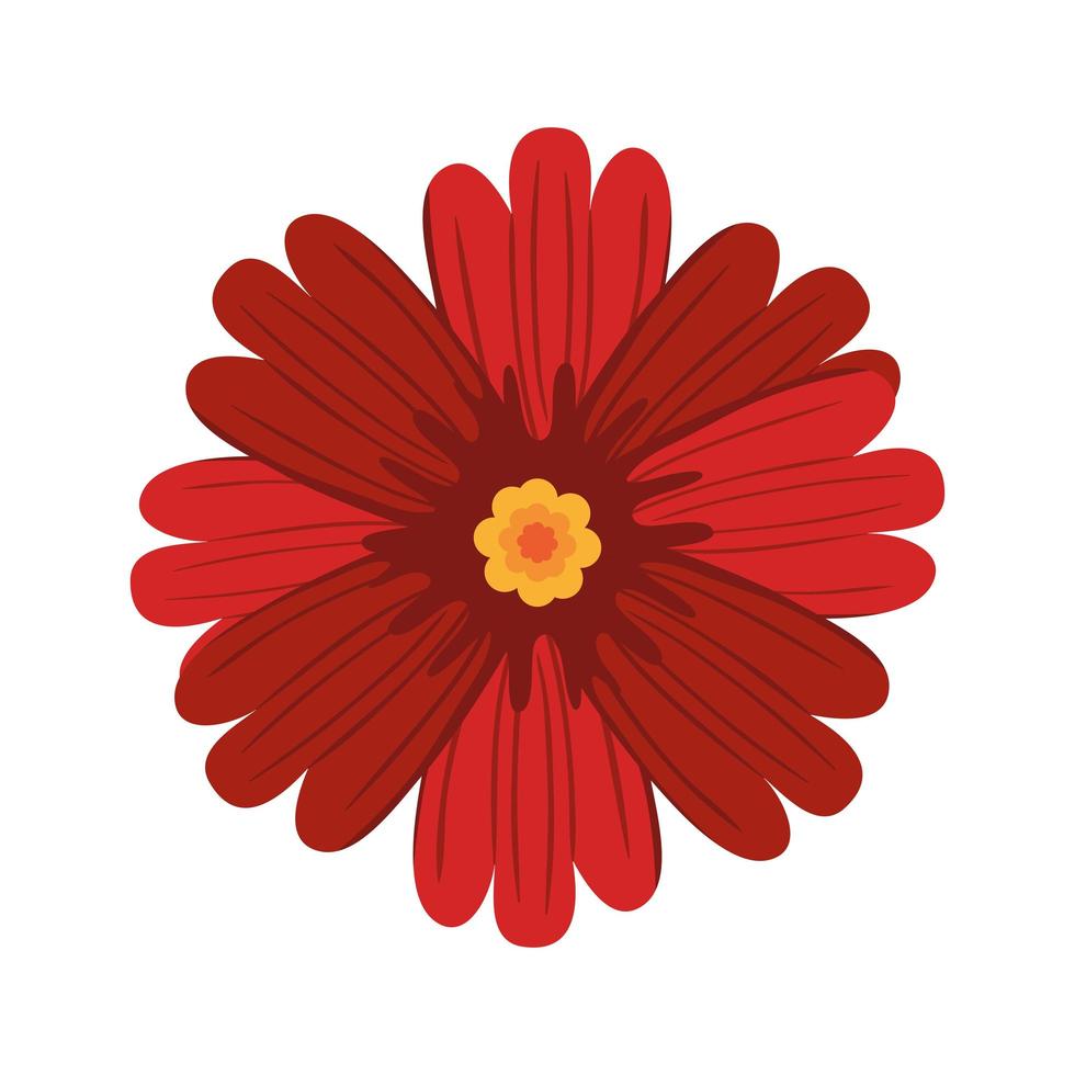 flor vermelha fofa vetor